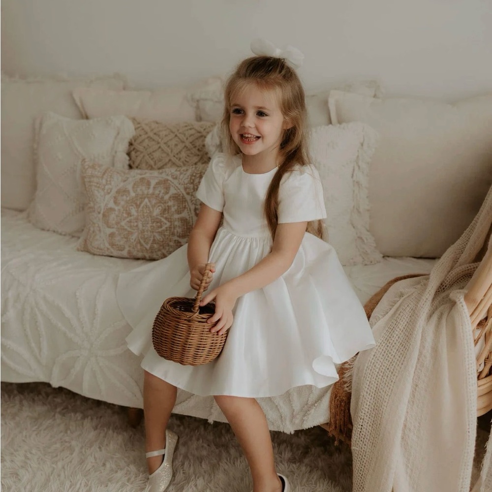 Oui Babe Flower Girl Dress, Crown & Shoes